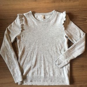 J.Crew ruffle shoulder sweater